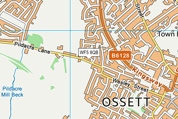 WF5 8QB map - OS VectorMap District (Ordnance Survey)