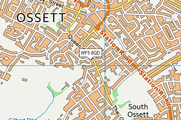 WF5 8QD map - OS VectorMap District (Ordnance Survey)