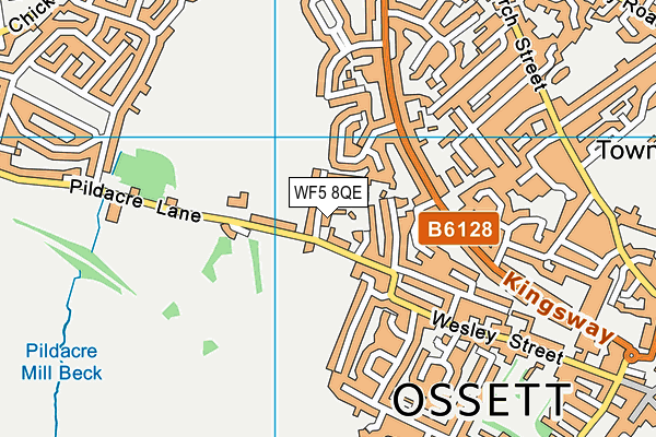 WF5 8QE map - OS VectorMap District (Ordnance Survey)