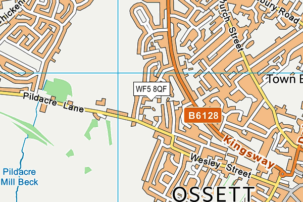 WF5 8QF map - OS VectorMap District (Ordnance Survey)