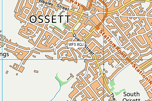 WF5 8QJ map - OS VectorMap District (Ordnance Survey)