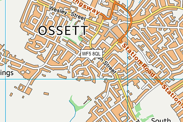 WF5 8QL map - OS VectorMap District (Ordnance Survey)