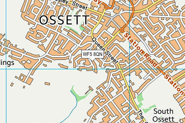 WF5 8QN map - OS VectorMap District (Ordnance Survey)