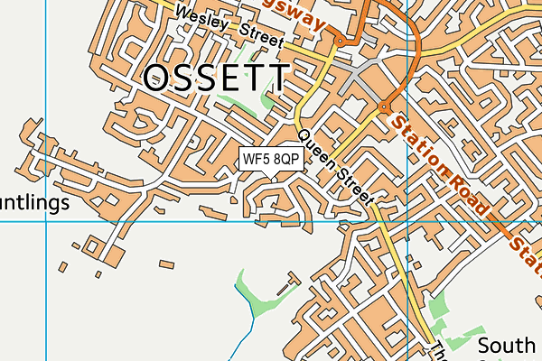 WF5 8QP map - OS VectorMap District (Ordnance Survey)