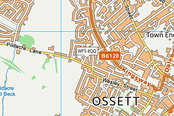 WF5 8QQ map - OS VectorMap District (Ordnance Survey)