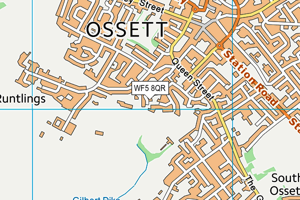 WF5 8QR map - OS VectorMap District (Ordnance Survey)