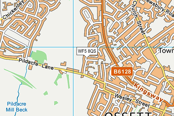 WF5 8QS map - OS VectorMap District (Ordnance Survey)