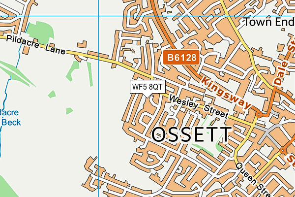 WF5 8QT map - OS VectorMap District (Ordnance Survey)