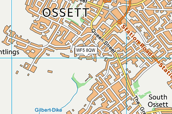 WF5 8QW map - OS VectorMap District (Ordnance Survey)