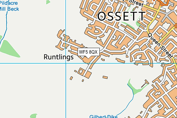 WF5 8QX map - OS VectorMap District (Ordnance Survey)