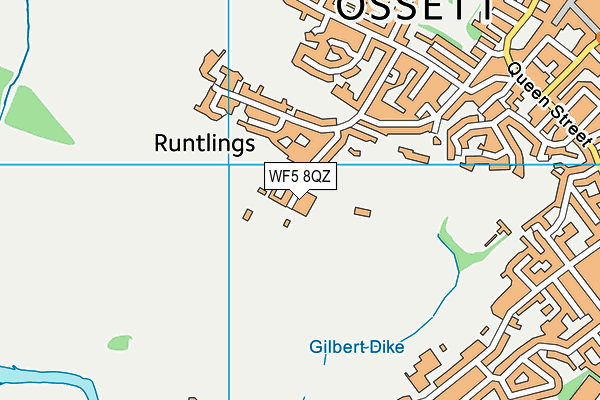 WF5 8QZ map - OS VectorMap District (Ordnance Survey)