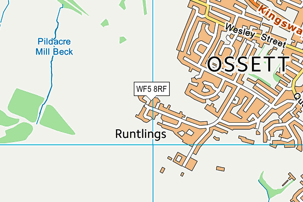 WF5 8RF map - OS VectorMap District (Ordnance Survey)