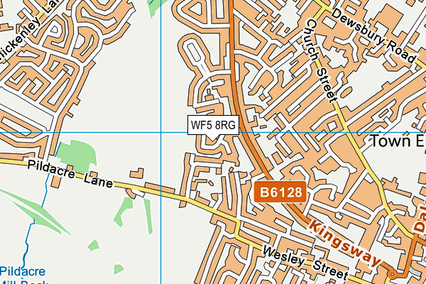 WF5 8RG map - OS VectorMap District (Ordnance Survey)