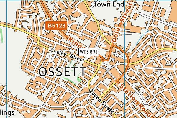 WF5 8RJ map - OS VectorMap District (Ordnance Survey)