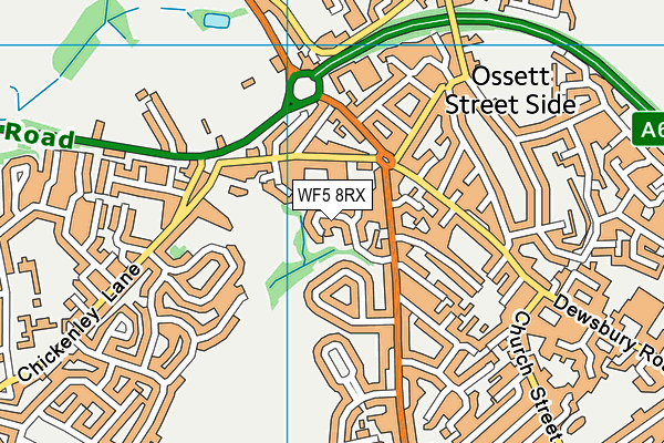 WF5 8RX map - OS VectorMap District (Ordnance Survey)