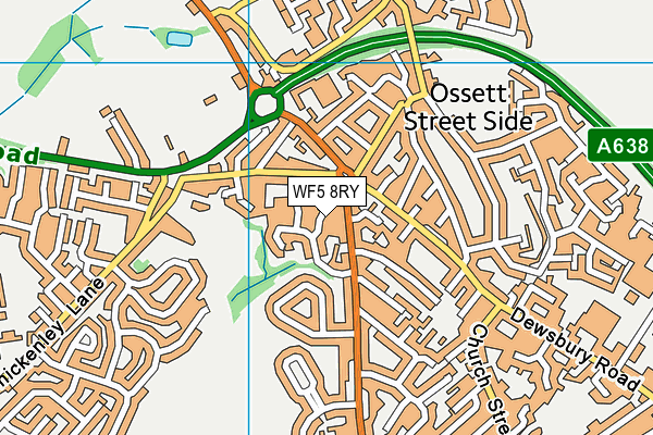 WF5 8RY map - OS VectorMap District (Ordnance Survey)