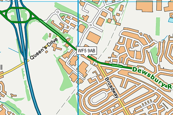 WF5 9AB map - OS VectorMap District (Ordnance Survey)