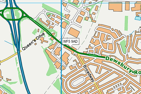 WF5 9AD map - OS VectorMap District (Ordnance Survey)