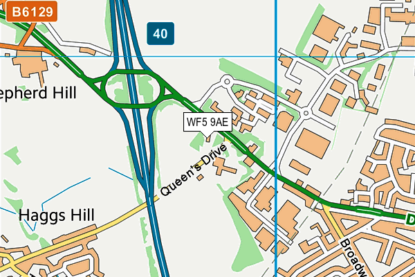 WF5 9AE map - OS VectorMap District (Ordnance Survey)