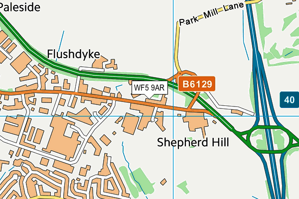 WF5 9AR map - OS VectorMap District (Ordnance Survey)