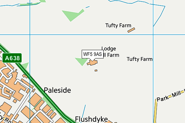 WF5 9AS map - OS VectorMap District (Ordnance Survey)