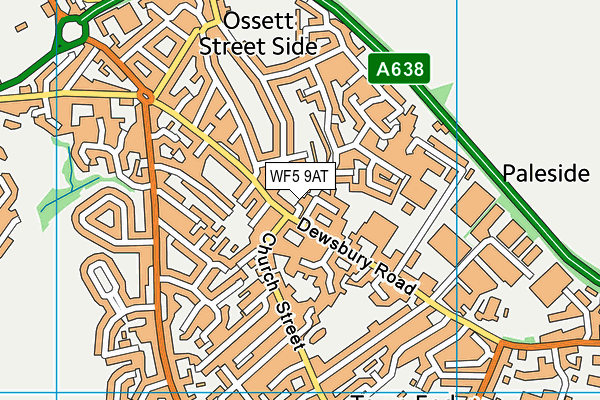 WF5 9AT map - OS VectorMap District (Ordnance Survey)