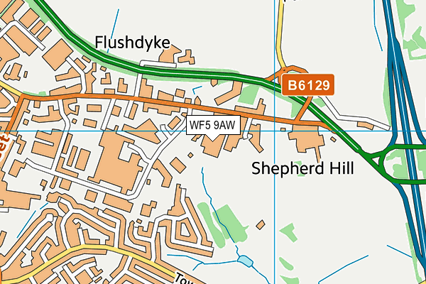 WF5 9AW map - OS VectorMap District (Ordnance Survey)