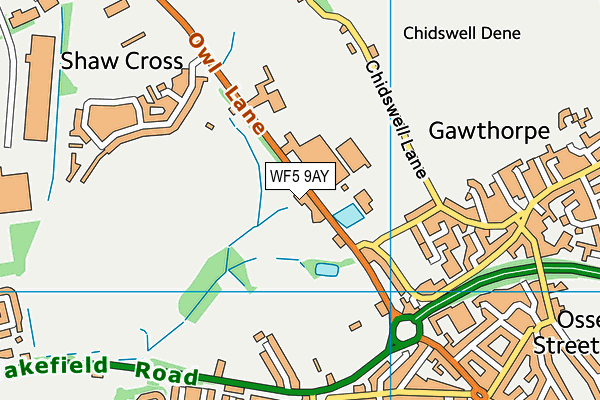 WF5 9AY map - OS VectorMap District (Ordnance Survey)