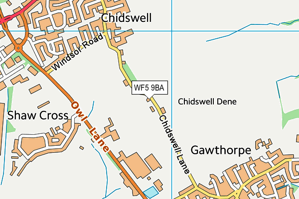 WF5 9BA map - OS VectorMap District (Ordnance Survey)