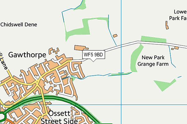 WF5 9BD map - OS VectorMap District (Ordnance Survey)