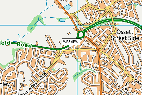 WF5 9BW map - OS VectorMap District (Ordnance Survey)