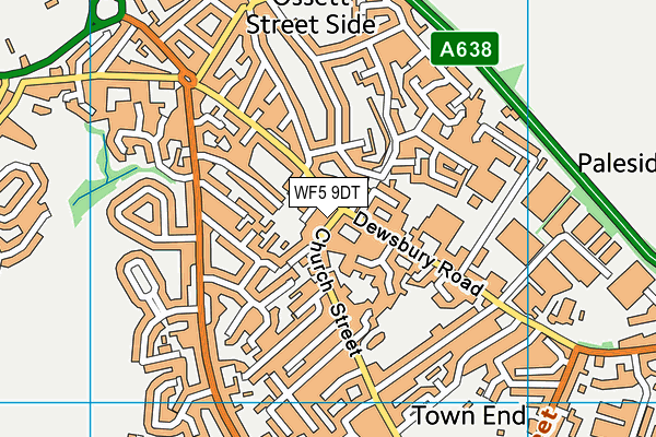 WF5 9DT map - OS VectorMap District (Ordnance Survey)