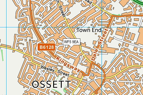 WF5 9EA map - OS VectorMap District (Ordnance Survey)