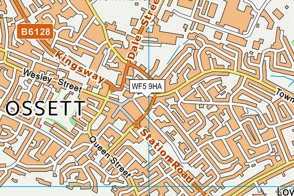 WF5 9HA map - OS VectorMap District (Ordnance Survey)