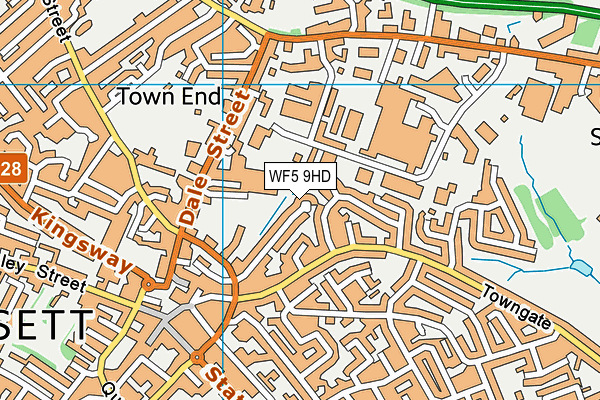 WF5 9HD map - OS VectorMap District (Ordnance Survey)