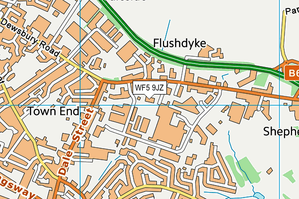 WF5 9JZ map - OS VectorMap District (Ordnance Survey)