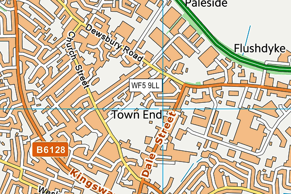 WF5 9LL map - OS VectorMap District (Ordnance Survey)