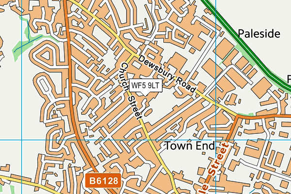 WF5 9LT map - OS VectorMap District (Ordnance Survey)