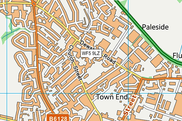 WF5 9LZ map - OS VectorMap District (Ordnance Survey)