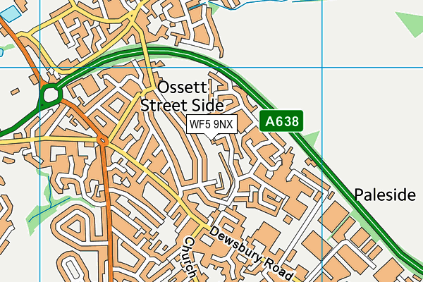 WF5 9NX map - OS VectorMap District (Ordnance Survey)