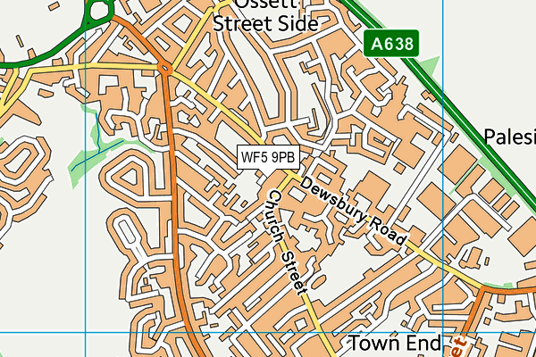 WF5 9PB map - OS VectorMap District (Ordnance Survey)