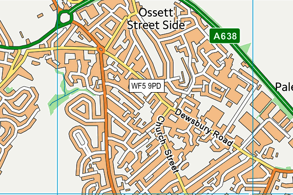 WF5 9PD map - OS VectorMap District (Ordnance Survey)