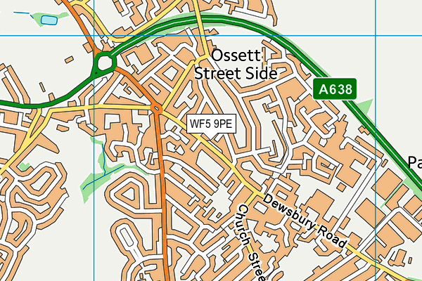 WF5 9PE map - OS VectorMap District (Ordnance Survey)