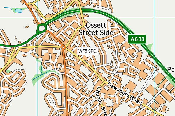 WF5 9PQ map - OS VectorMap District (Ordnance Survey)