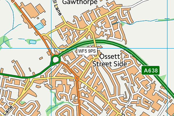 WF5 9PS map - OS VectorMap District (Ordnance Survey)