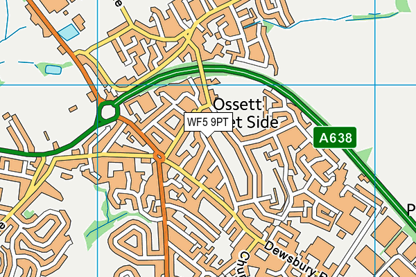 WF5 9PT map - OS VectorMap District (Ordnance Survey)