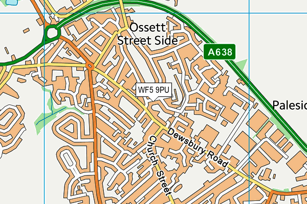 WF5 9PU map - OS VectorMap District (Ordnance Survey)