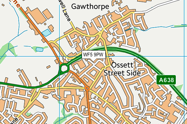 WF5 9PW map - OS VectorMap District (Ordnance Survey)