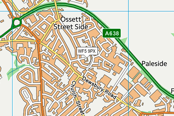 WF5 9PX map - OS VectorMap District (Ordnance Survey)