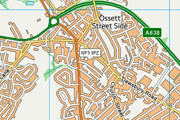 WF5 9PZ map - OS VectorMap District (Ordnance Survey)